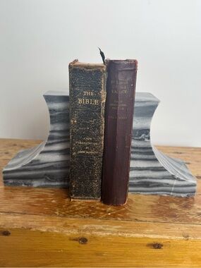 Heavy Sleek Stone Bookends